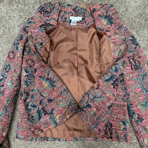 Vintage Coldwater Creek Tapestry Jacket Women Medium Purple Floral Sophisticated - Picture 6 of 11